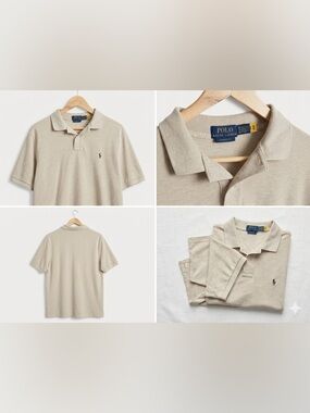 Ralph Lauren Beige Polo with Embroidered Pony